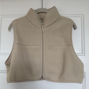 TNA Polartec Thermal Pro Mockneck Cropped Vest in Mullein